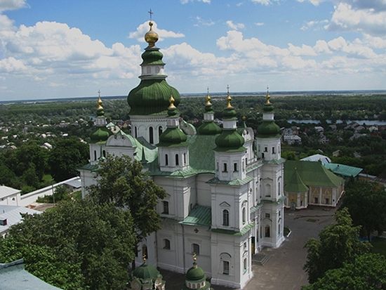 Вид с колокольни на Троицкий собор Чернигова XVII в.