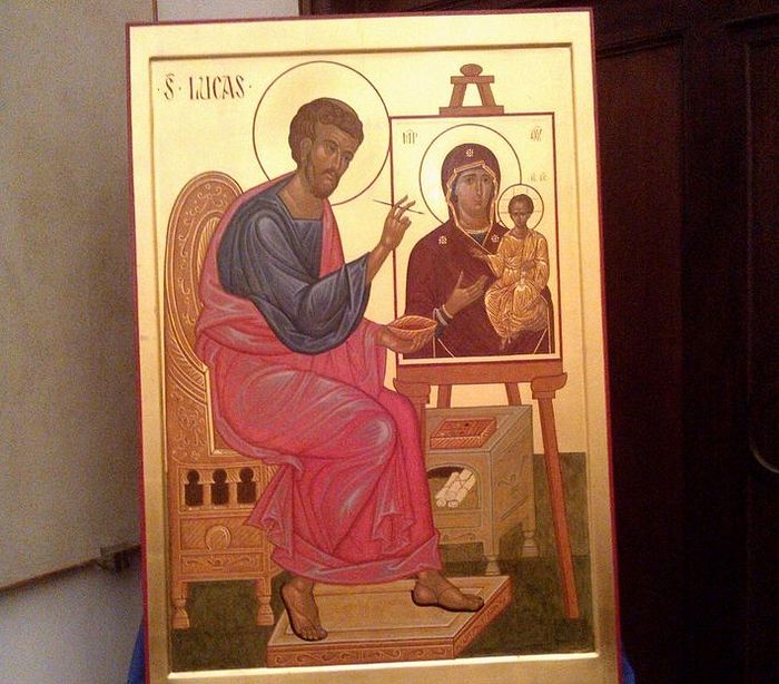 Икона святого евангелиста Луки работы иконописца Джузеппе Пегораро