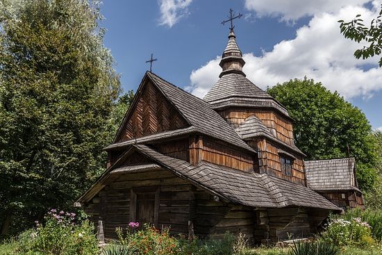 Old wooden church, Pirogovo museum, Ukraine