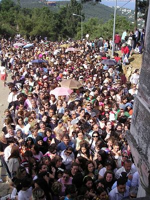 Mass of people gathered for the Feast of St. George Koudouna 