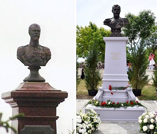 New busts of Tsar-Martyr Nicholas II unveiled in Tambov (left) and Yalta (right)