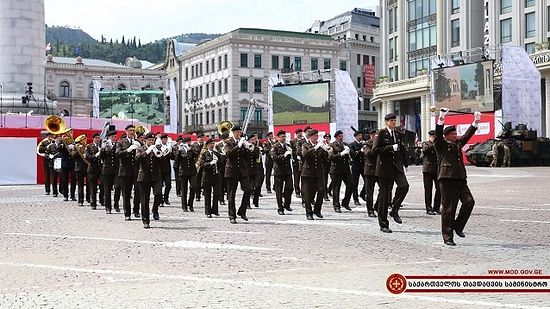 The oath-taking ceremony started at 12pm at Freedom Square. Photo by Ministry of Defence of Georgia.