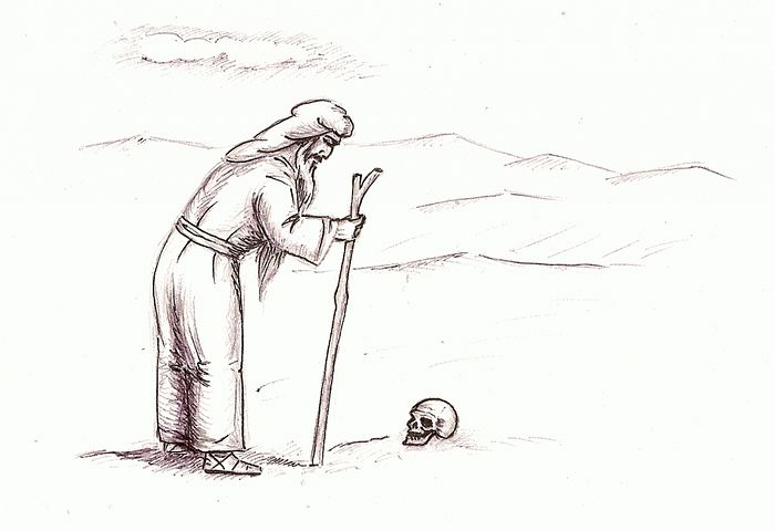 Преподобный Макарий и череп