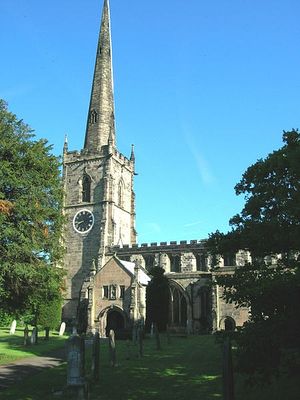 St. Wistan's Church in Repton, Derbyshire (photo by JThomas)