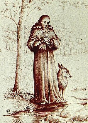 St. Herveus of Plouvien and his tame wolf