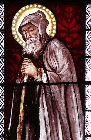 St. Herveus of Plouvien. A stained glass of St. Herveus Church in Lanhouarneau