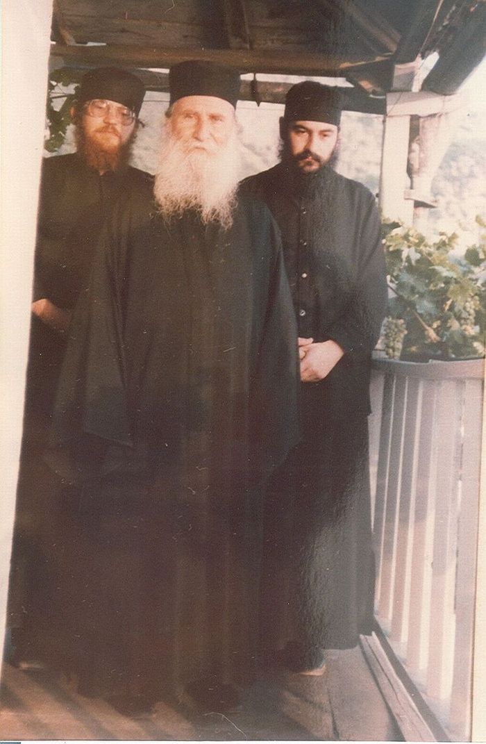Elder Joseph of Vatopaidi, the now Metropolitan of Limassol Athanasios and the Abbot of Monastery Vatopaidi Elder Ephraim.