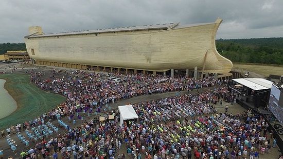 The Ark Encounter's ribbon cutting ceremony on Tuesday drew thousands.