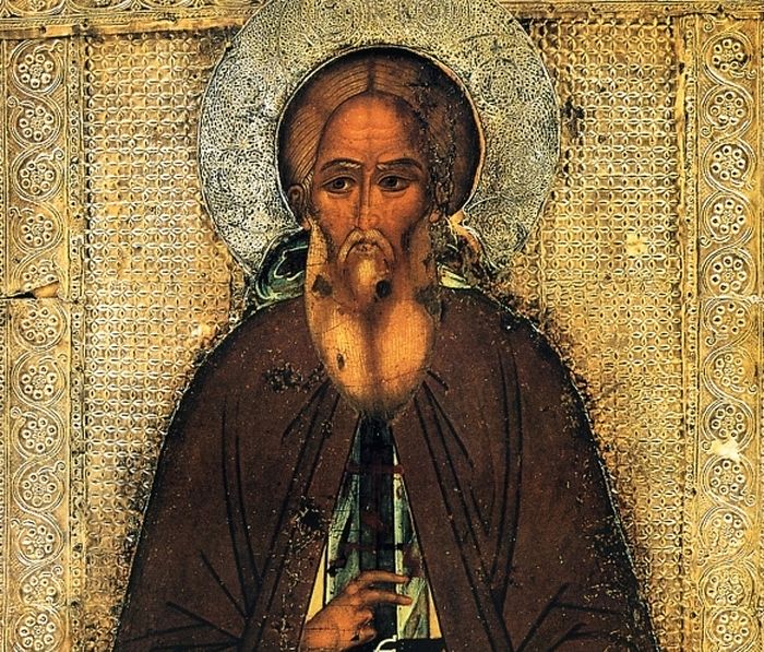Преподобный Сергий Радонежский. Икона, середина XVI века. Ризница Троице - Сергиевой Лавры