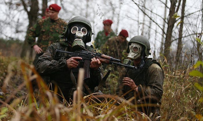  Special forces undergoing training in the Russian wilderness. Photograph: ITAR-TASS / Barcroft Media