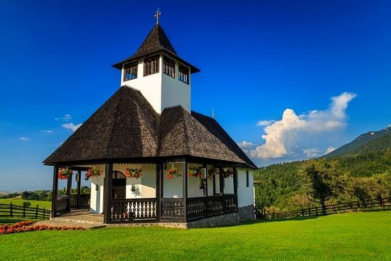 An Orthodox church in Bran, Transylvania