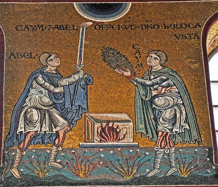 Каин и Авель. Фреска собора Монреале, Сицилия