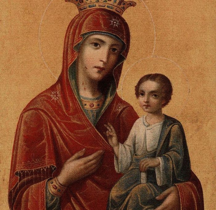Икона Божией Матери Вратарница (Иверская), скит святой Анны, Святая Гора Афон, 1965год