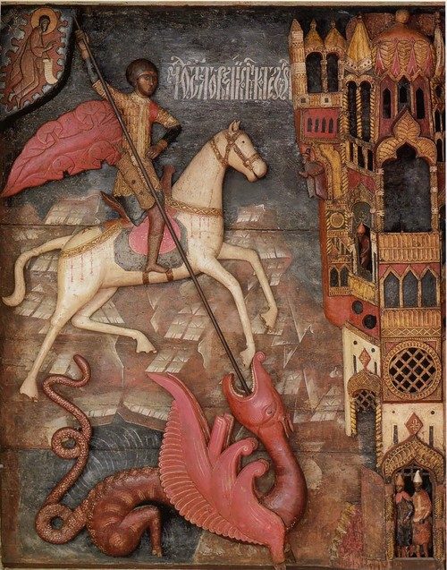 The Miracle of St. George and the Dragon, in case. 17th century
