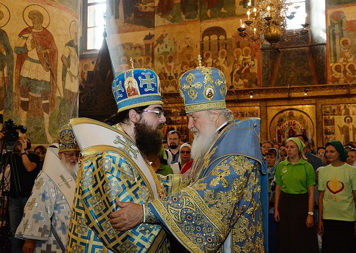 ON DORMITION DAY PATRIARCH KIRILL AND METROPOLITAN ROSTISLAV OF THE CZECH LAND AND SLOVAKIA CELEBRATE DIVINE LITURGY AT KREMLIN CATHEDRAL OF THE DORMITION