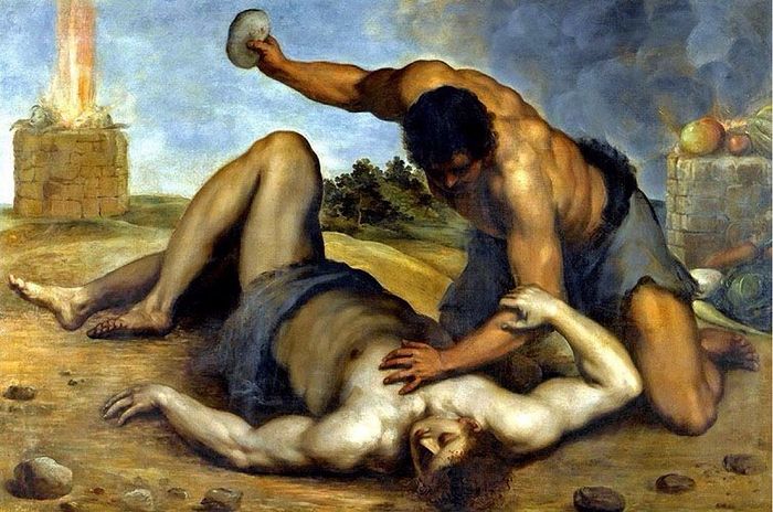 Джакомо Пальма. Каин, убивающий Авеля. 1590 г.