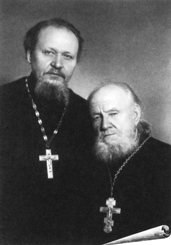 His Holiness Patriarch Kirill's 70th birthday.  Fr. Vasily Gundyaev and Archpriest Michael Gundyaev. 1960s.