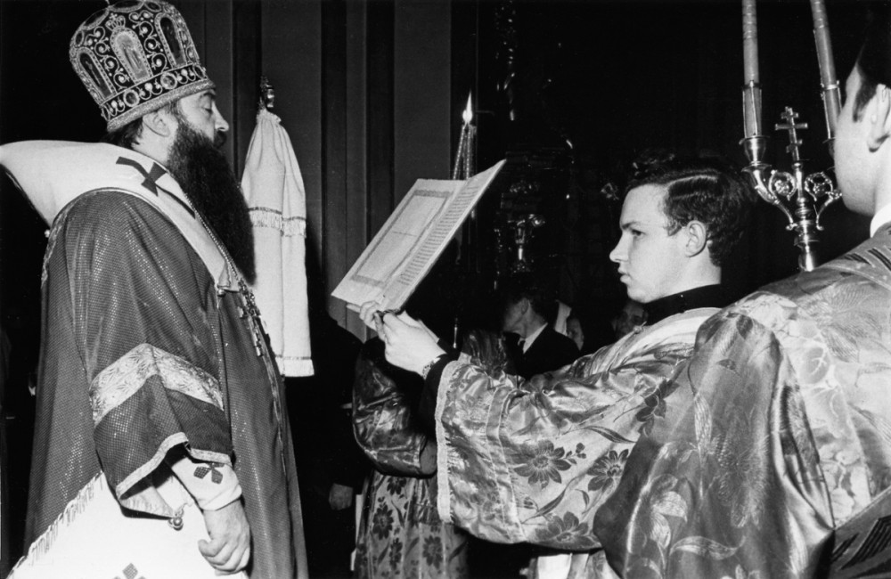 His Holiness Patriarch Kirill's 70th birthday.  The future Patriarch Kirill, subdeacon of Metropolitan Nikodim (Rotov) of Leningrad and Novgorod. 1960s. 