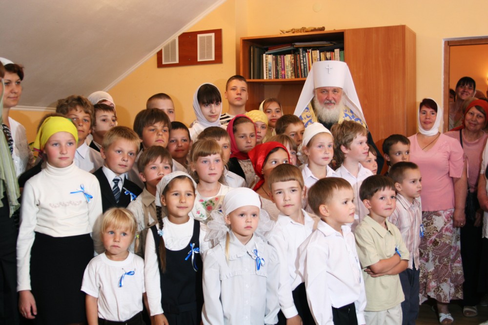 His Holiness Patriarch Kirill's 70th birthday.  Visit to an Orthodox Church in Kaliningrad. July 21, 2008.