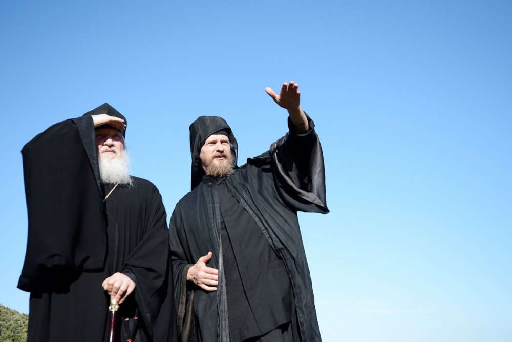 His Holiness Patriarch Kirill's 70th birthday.  Mt. Athos, Xilourgou Skete. June 6, 2013. 