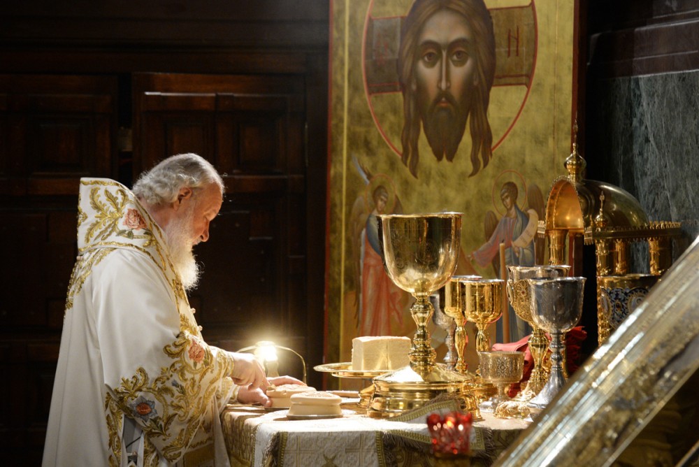 His Holiness Patriarch Kirill's 70th birthday.  Service in Moscow’s Christ the Savior Cathedral. May 24, 2015.