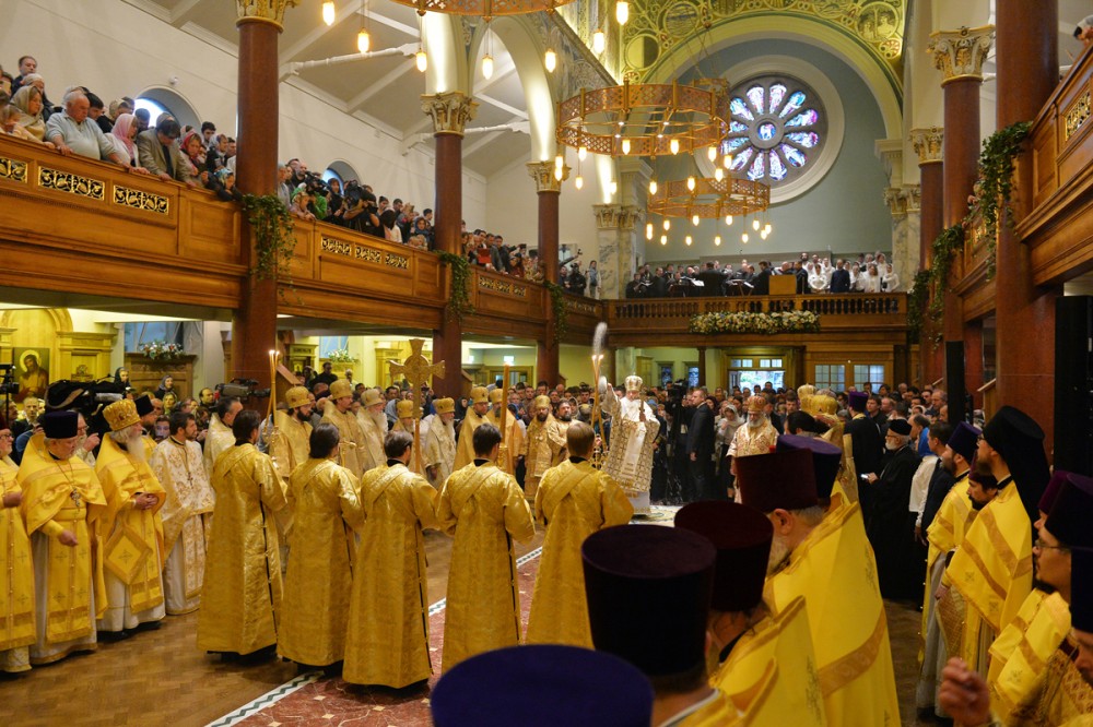 His Holiness Patriarch Kirill's 70th birthday.  Consecration of Dormition Cathedral in the Sourozh Diocese. London. October 16, 2016. 