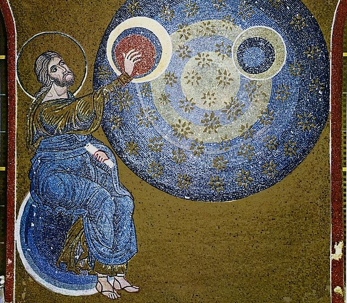 Creation of the world, the Cathedral of Monreale, Italy, 12th century mosaic