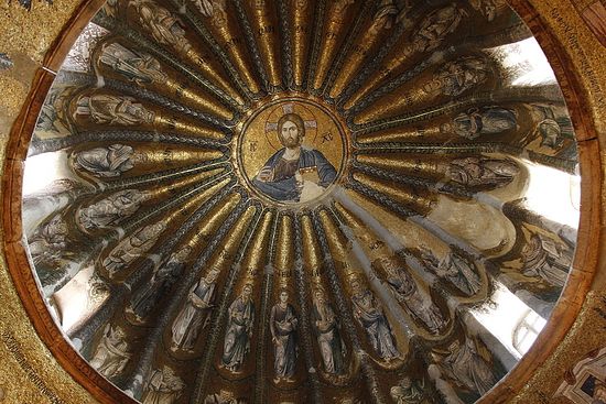 South dome of inner narthex at Chora Church, Istanbul, depicting the ancestors of Christ from Adam onwards. Photo: https://en.wikipedia.org