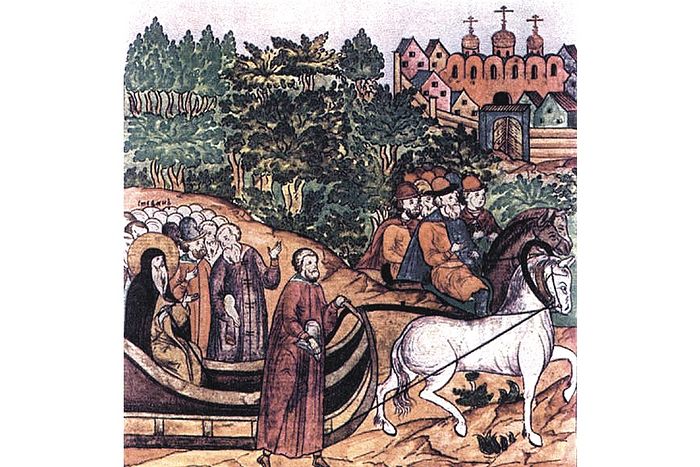 Святитель Стефан по дороге в Москву