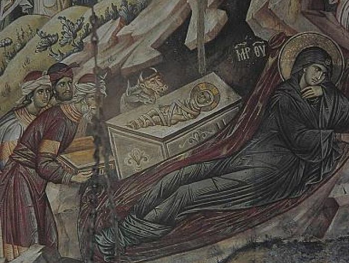 Монастырь Ватопед. Фреска в Кафоликоне обители. 1312 г.