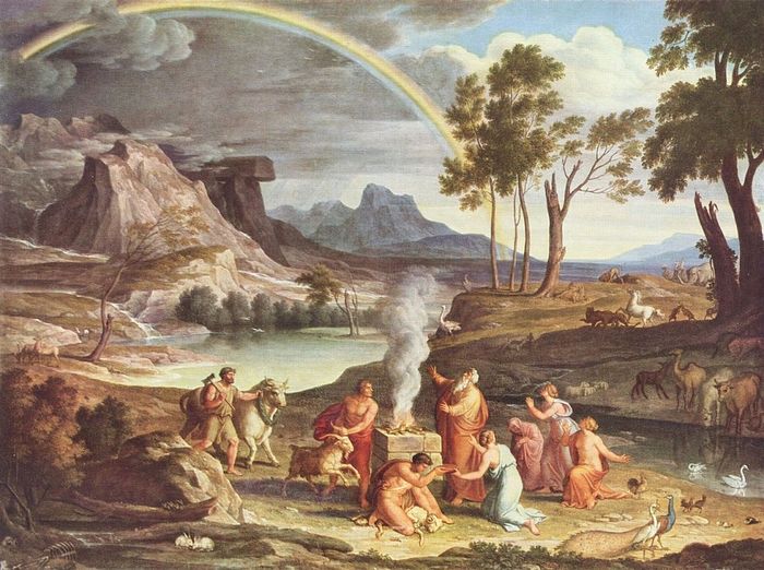 «Пейзаж с жертвоприношением Ноя», И.А. Кох, ок. 1803. Государственная галерея, Франкфурт-на-Майне
