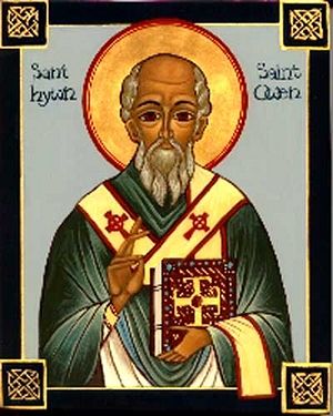An icon of St. Owin (Owen) of Mercia