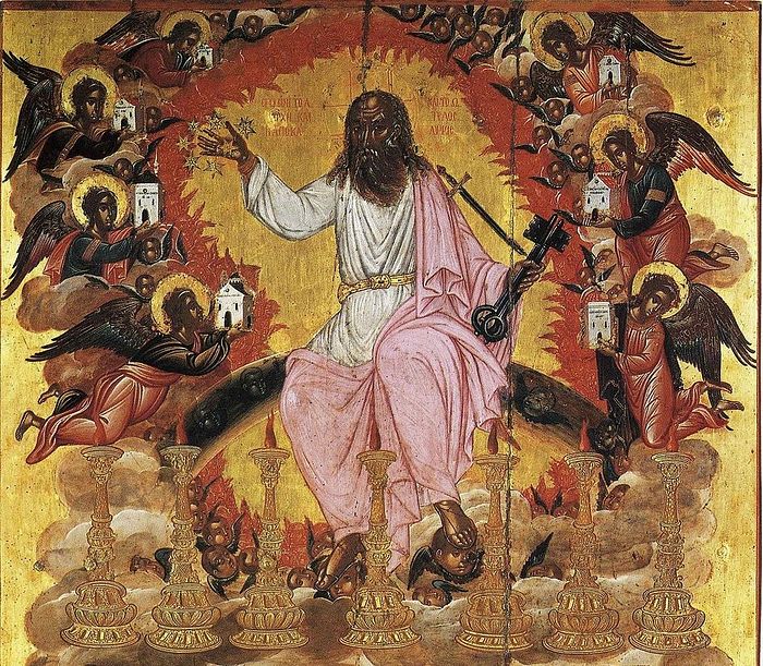 Откровение Иоанну Богослову. Икона, XVI в., Греция