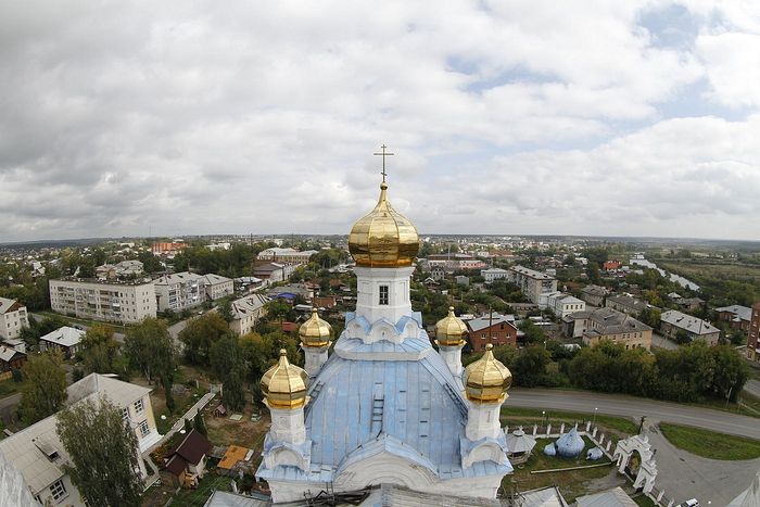 Вид на Камышлов с колокольни Покровского собора