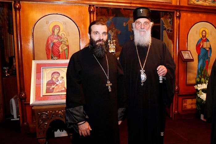 Иерей Самуил Вишневский со Святейшем Патриархом Сербским Иринеем