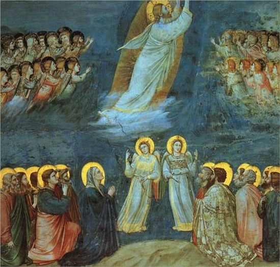 The Ascension. Giotto, c.1305, Scrovegni (Arena) Chapel, Padua, Italy