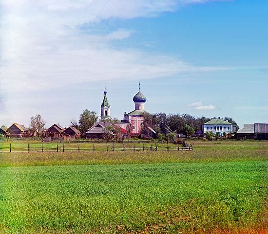 Sergey Prokudin-Gorsky: General View of the Ascension Orsha Convent in the Tver Province. Summer 1910. Photo restored by Elena Filippova.