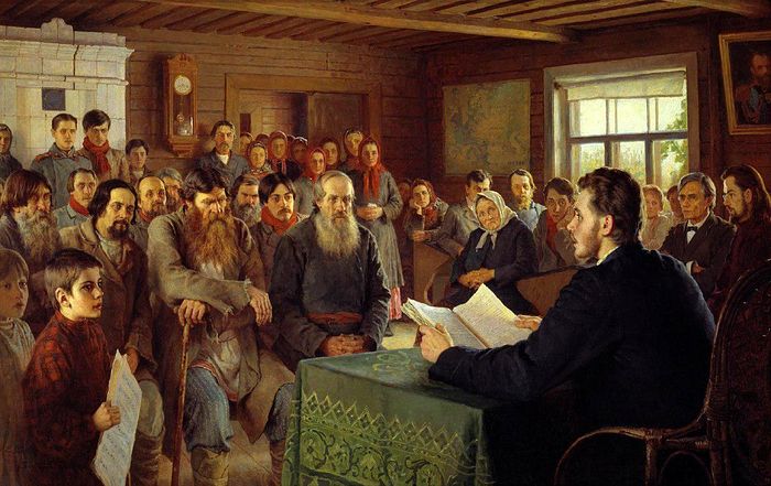 Н.П. Богданов-Бельский. Воскресные чтения в сельской школе, 1895 г.
