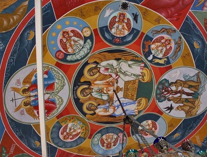 Сотворение мира, роспись в трапезной церкви Михаила Архангела в Станиславле