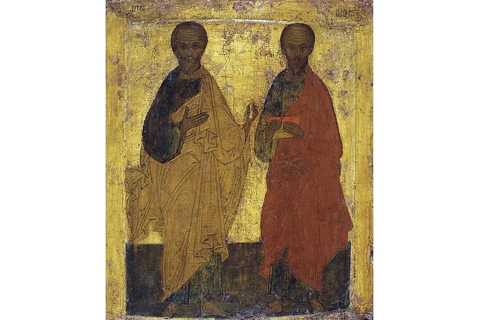 Апостолы Петр и Павел, икона XVI века