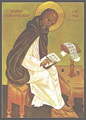 An icon of Venerable Columba of Iona