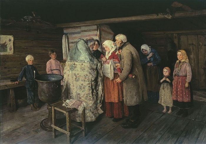 Крестины, П.И. Коровин