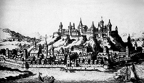 Вид на Белград с Дуная (изображение, близкое ко времени турецкой осады)