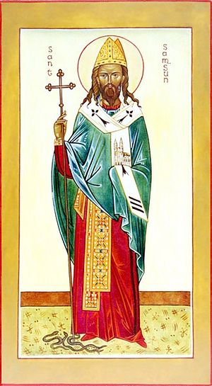 An icon of St. Samson of Dol