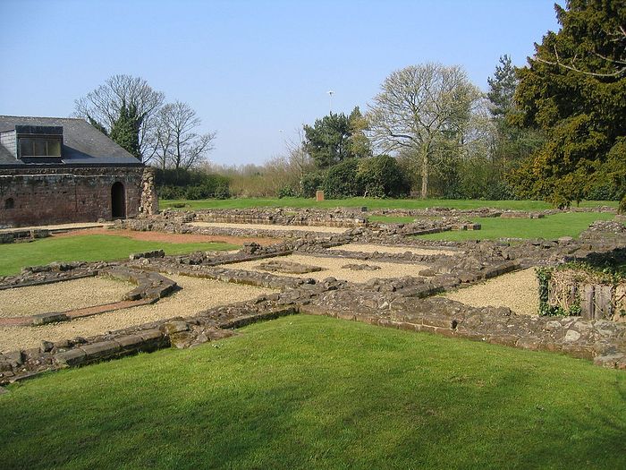 Area of the former Norton Abbey in Cheshire.