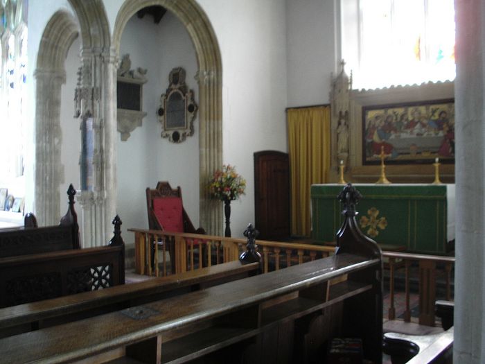 Altar and tomb in the alcove of Chittlehampton church, Devon (photo provided by the vicar of Chittlehampton)