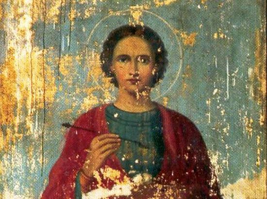 Великомученик Пантелеимон Целитель. Икона письма Григория Журавлёва