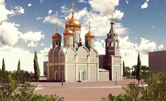 Проект русско-сербского храма в городской застройке. г. Баня-Лука