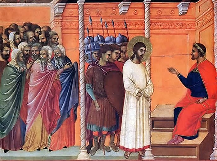 Иудейские первосвященники предают Христа Пилату