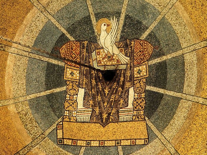 Пятидесятница. Мозаичный свод. Фрагмент. Собор св. Марка, Венеция